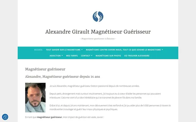 Page d’accueil de alexandre-magnetiseur-guerisseur.fr