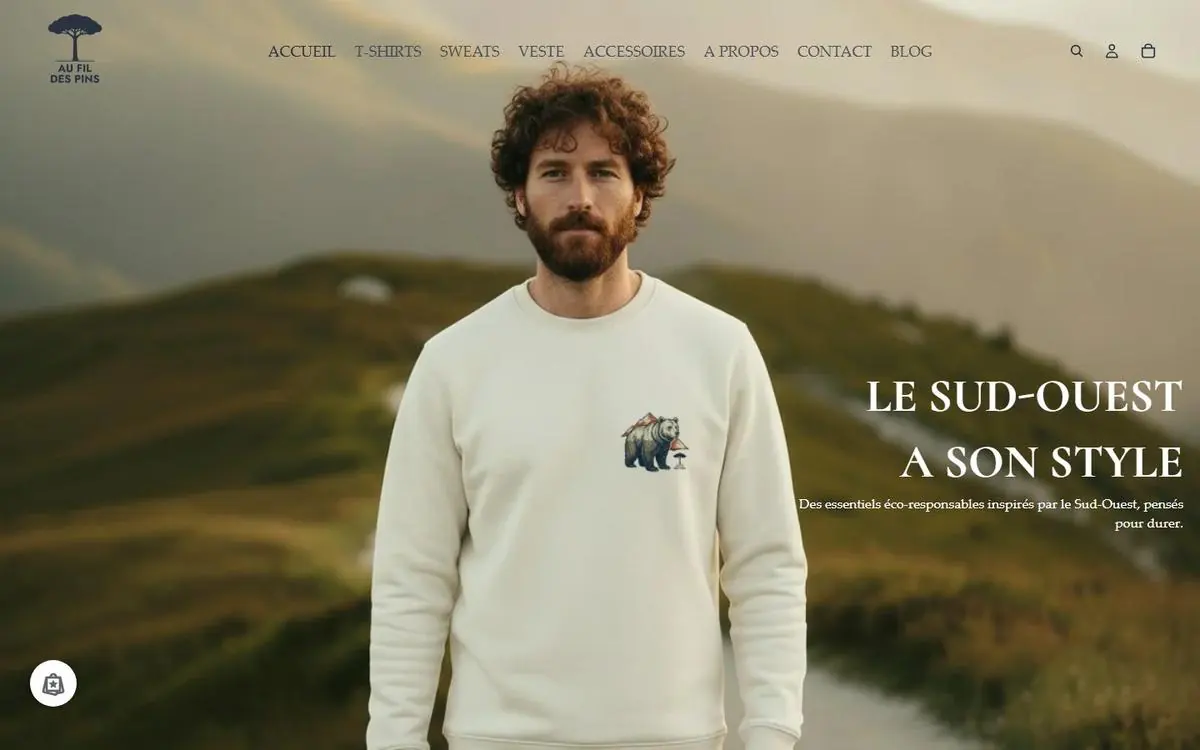 Page d’accueil de aufildespins.com en octobre 2026