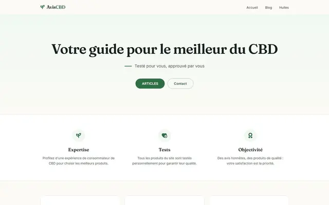 Page d’accueil de aviscbd.fr