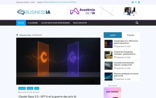 Page d’accueil de business-ia.com