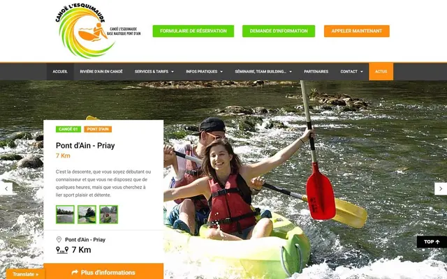Page d’accueil de canoe01.fr
