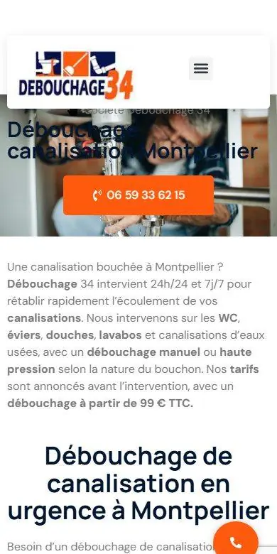 debouchages-canalisation.com sur mobile