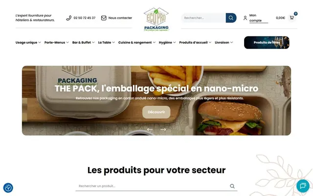 Page d’accueil de eco-pro-packaging.fr