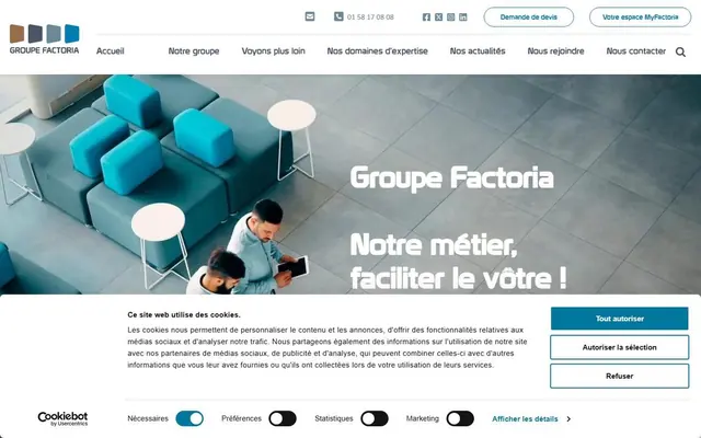 Page d’accueil de factoria-groupe.fr