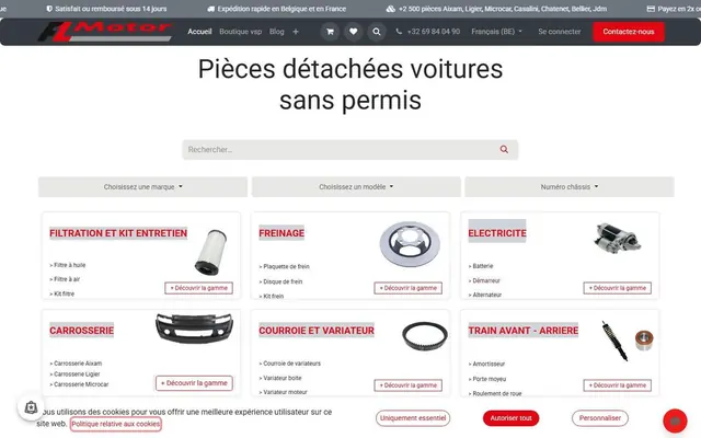 Page d’accueil de fzmotor.be