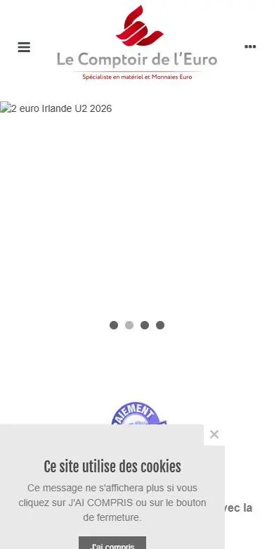 lecomptoirdeleuro.fr sur mobile