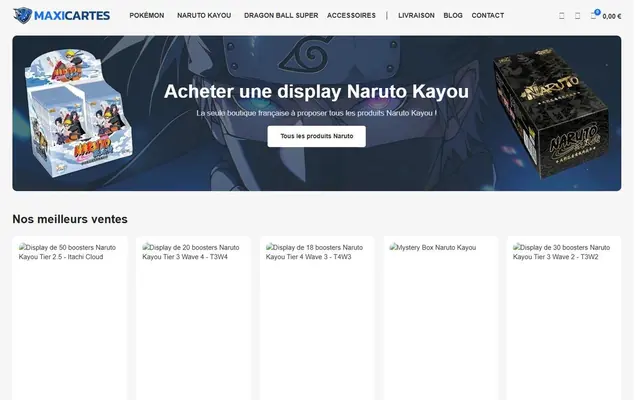Page d’accueil de maxicartes.com