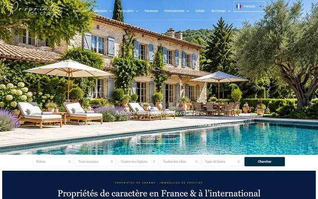 Page d’accueil de proprietesdecharme.com