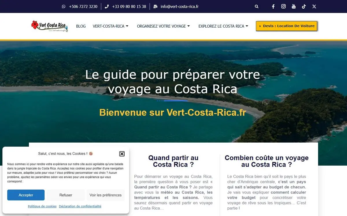 Page d’accueil de vert-costa-rica.fr en octobre 2026